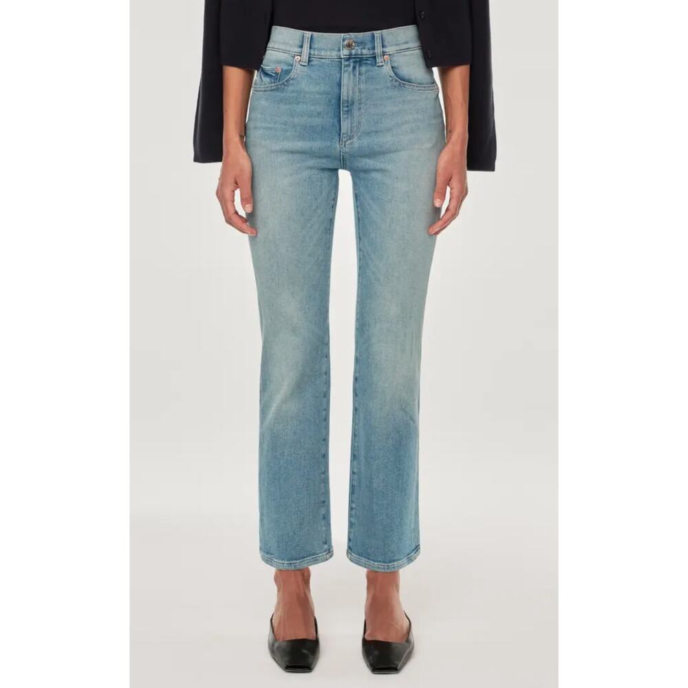 DL1961 Patti Straight High Rise Ankle in Ridge Wash Blue Denim Jeans, Size 31